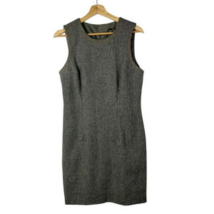 Cynthia Rowley Vintage Gray Wool Sleeveless Sheath Dress 8